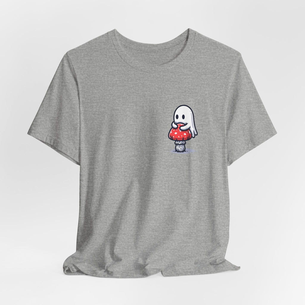 Tiny Ghost and Mushroom Unisex T-Shirt – Cute Spooky Graphic Tee