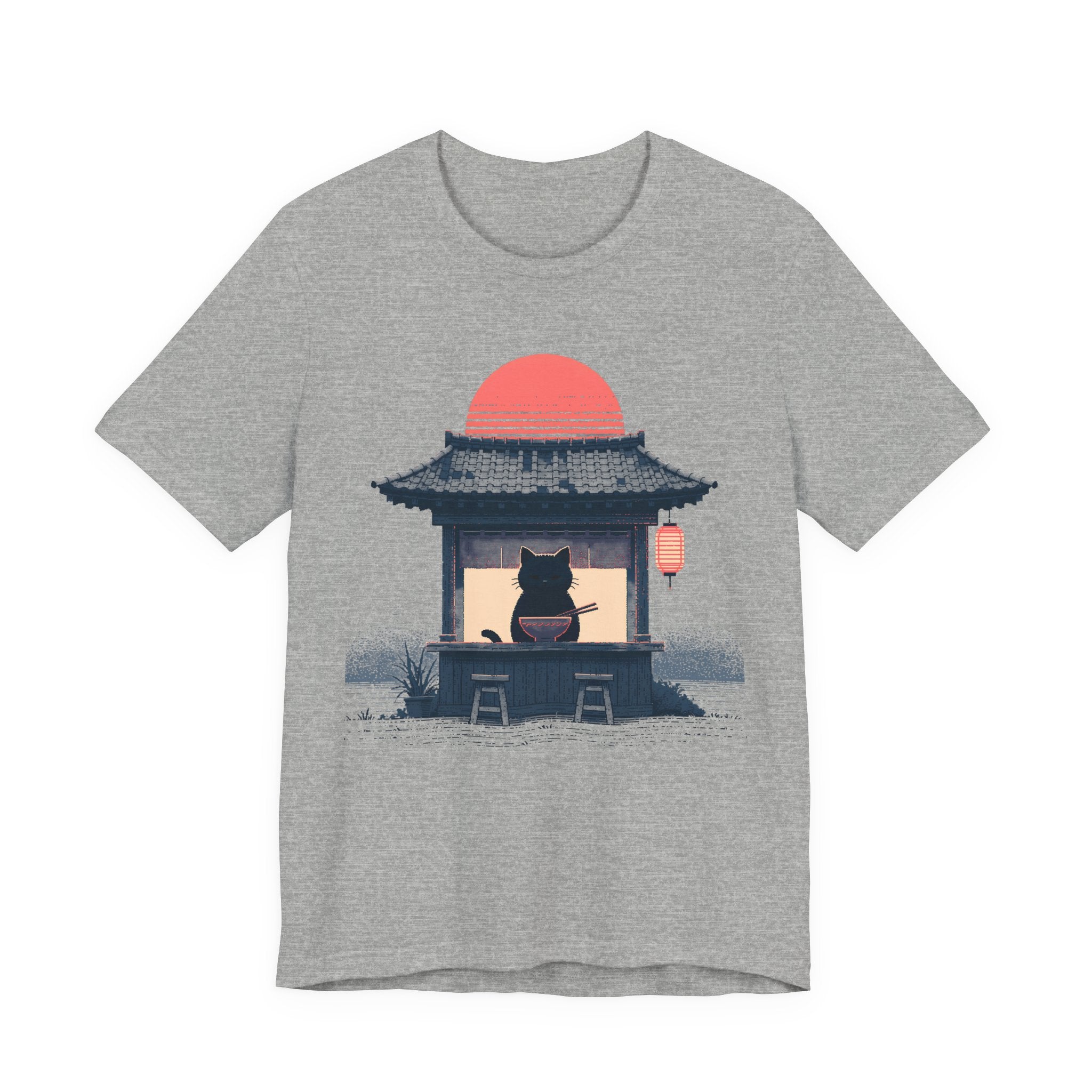Midnight Ramen Cat Unisex T-Shirt – Japanese Cat Graphic Tee