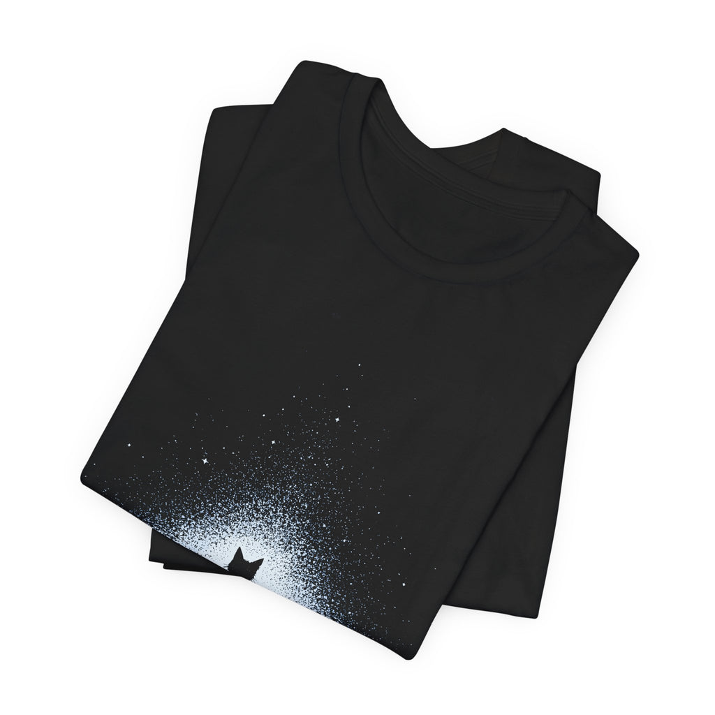 Paper Boat Cat Unisex T-Shirt – Moonlit Ocean Graphic Tee