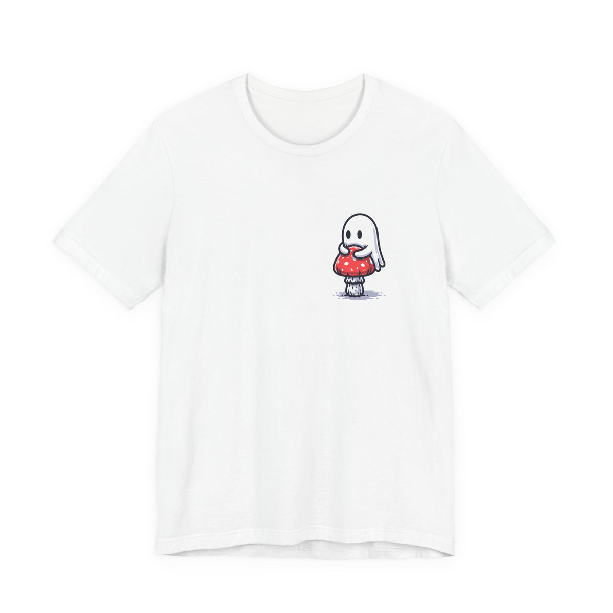 Tiny Ghost and Mushroom Unisex T-Shirt – Cute Spooky Graphic Tee