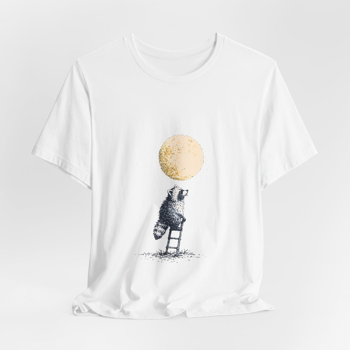 Moon Thief Raccoon Unisex T-Shirt – Whimsical Graphic Tee
