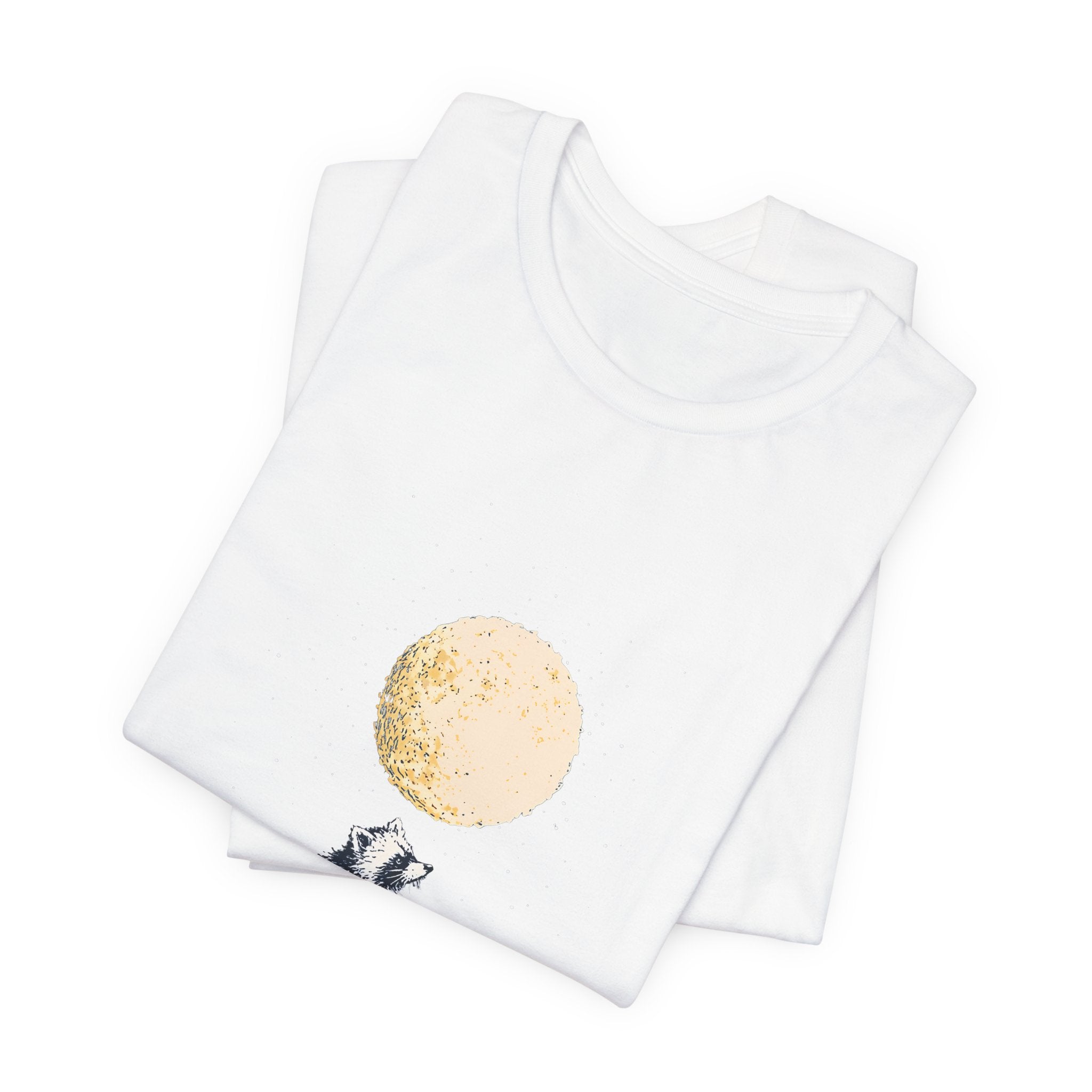 Moon Thief Raccoon Unisex T-Shirt – Whimsical Graphic Tee