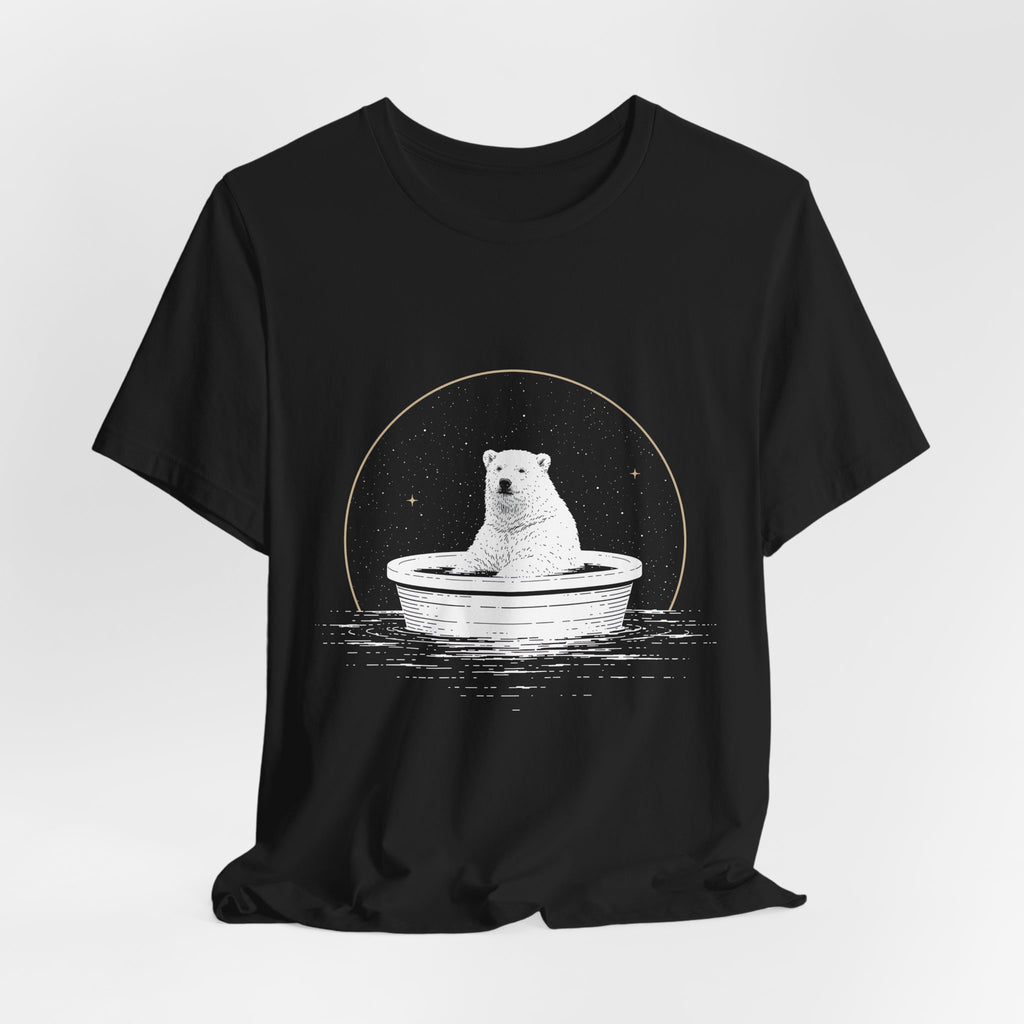 Cosmic Polar Bear Unisex T-Shirt – Celestial Boat Graphic Tee