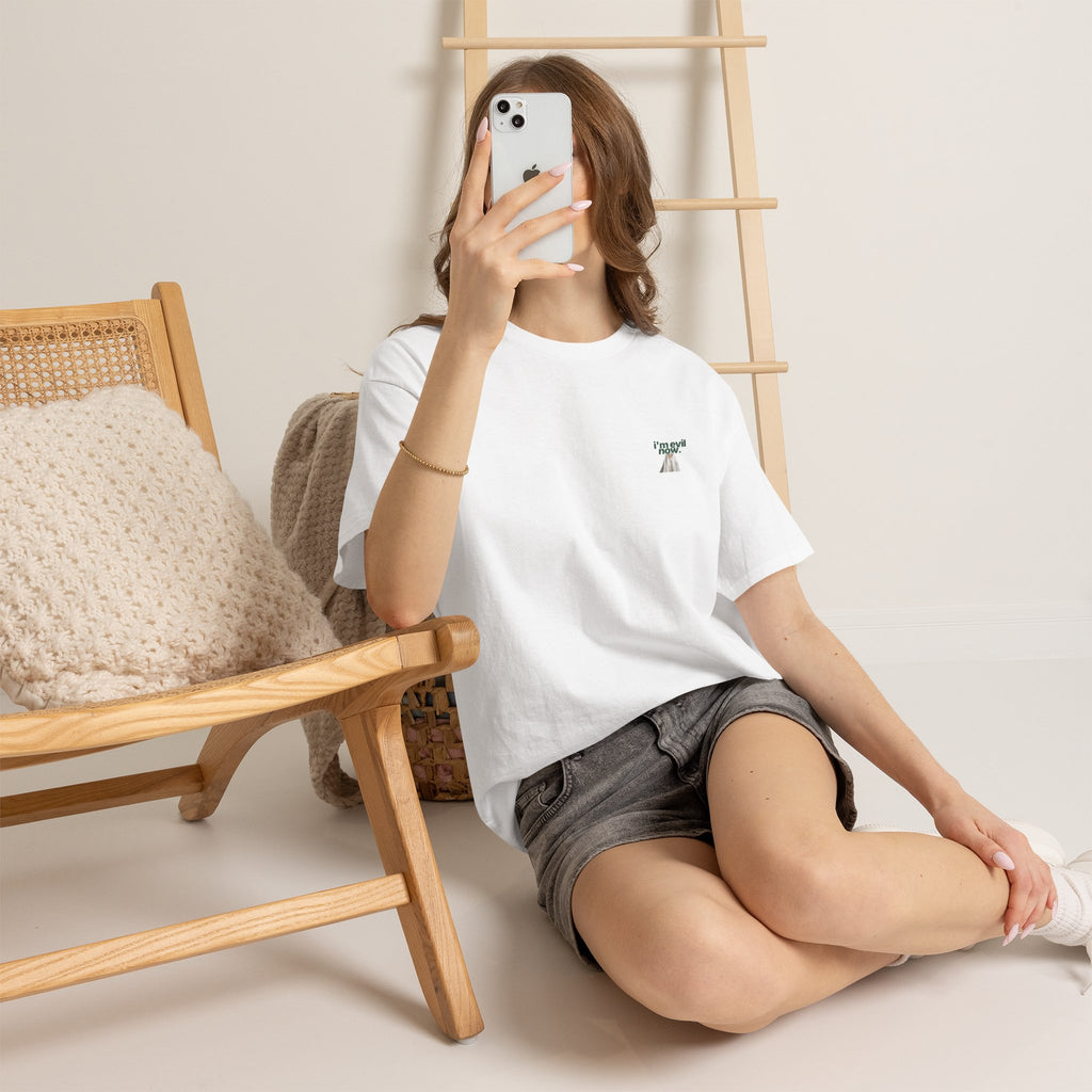 Cat Ghost Tee — "i'm evil now." Graphic T-Shirt