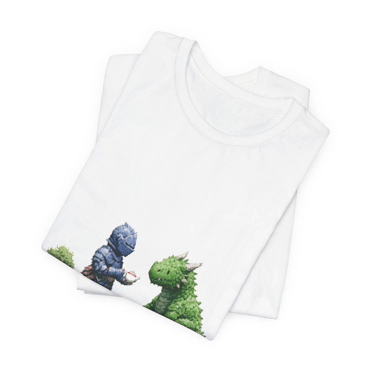 Knight and Hedge Dragon Tea Unisex T-Shirt – Whimsical Fantasy Tee