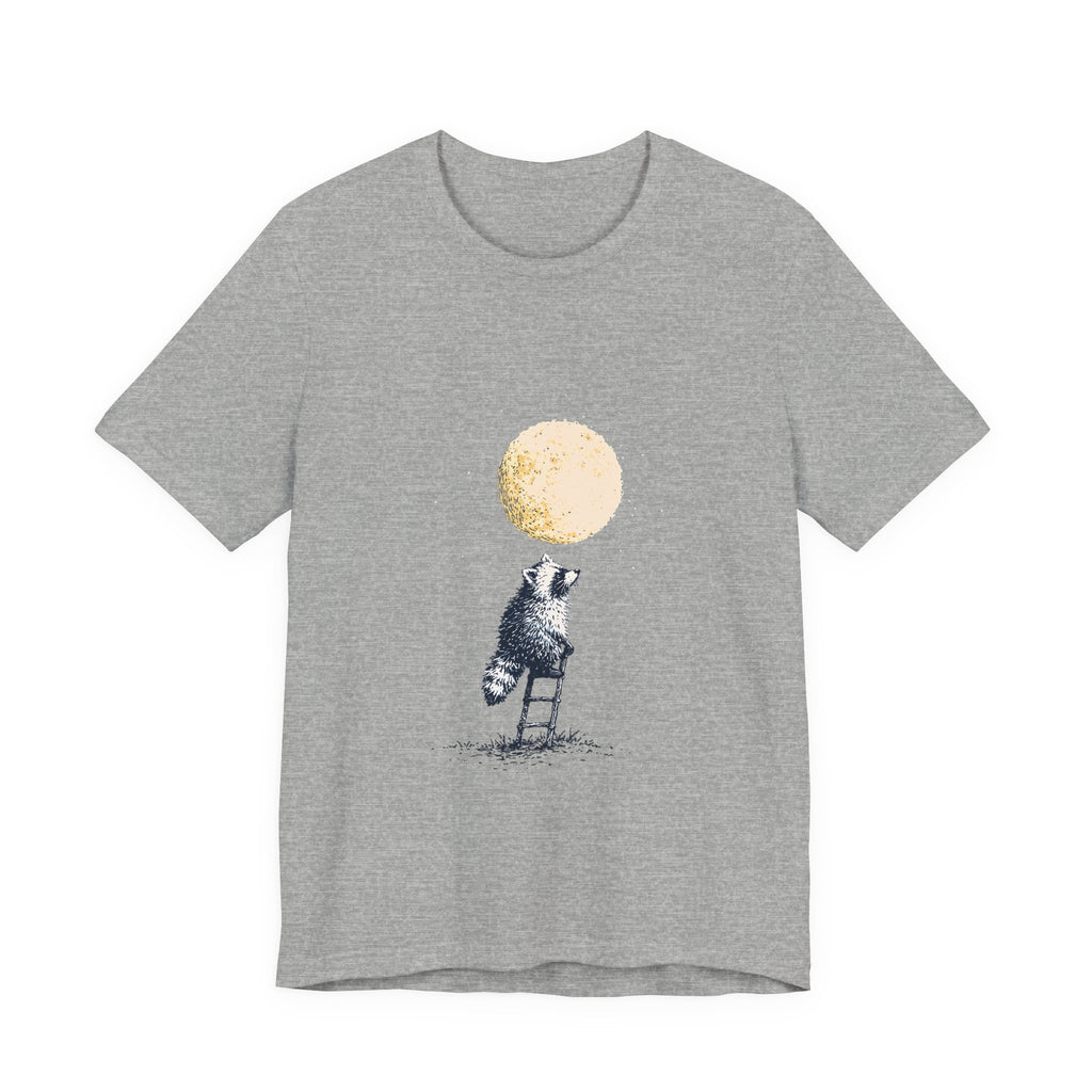 Moon Thief Raccoon Unisex T-Shirt – Whimsical Graphic Tee