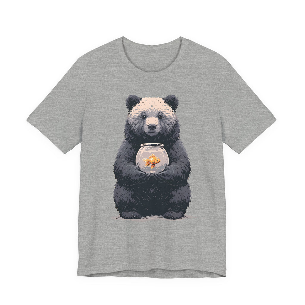 Bear and Goldfish Unisex T-Shirt – Cute Animal Graphic Tee