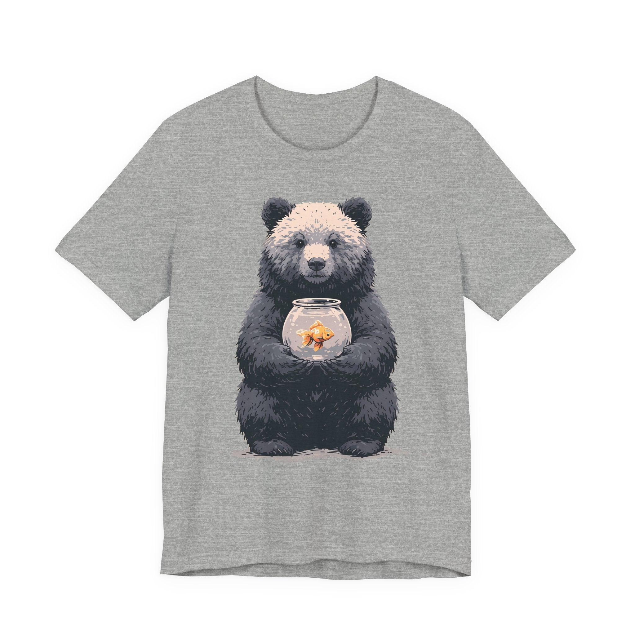 Bear and Goldfish Unisex T-Shirt – Cute Animal Graphic Tee