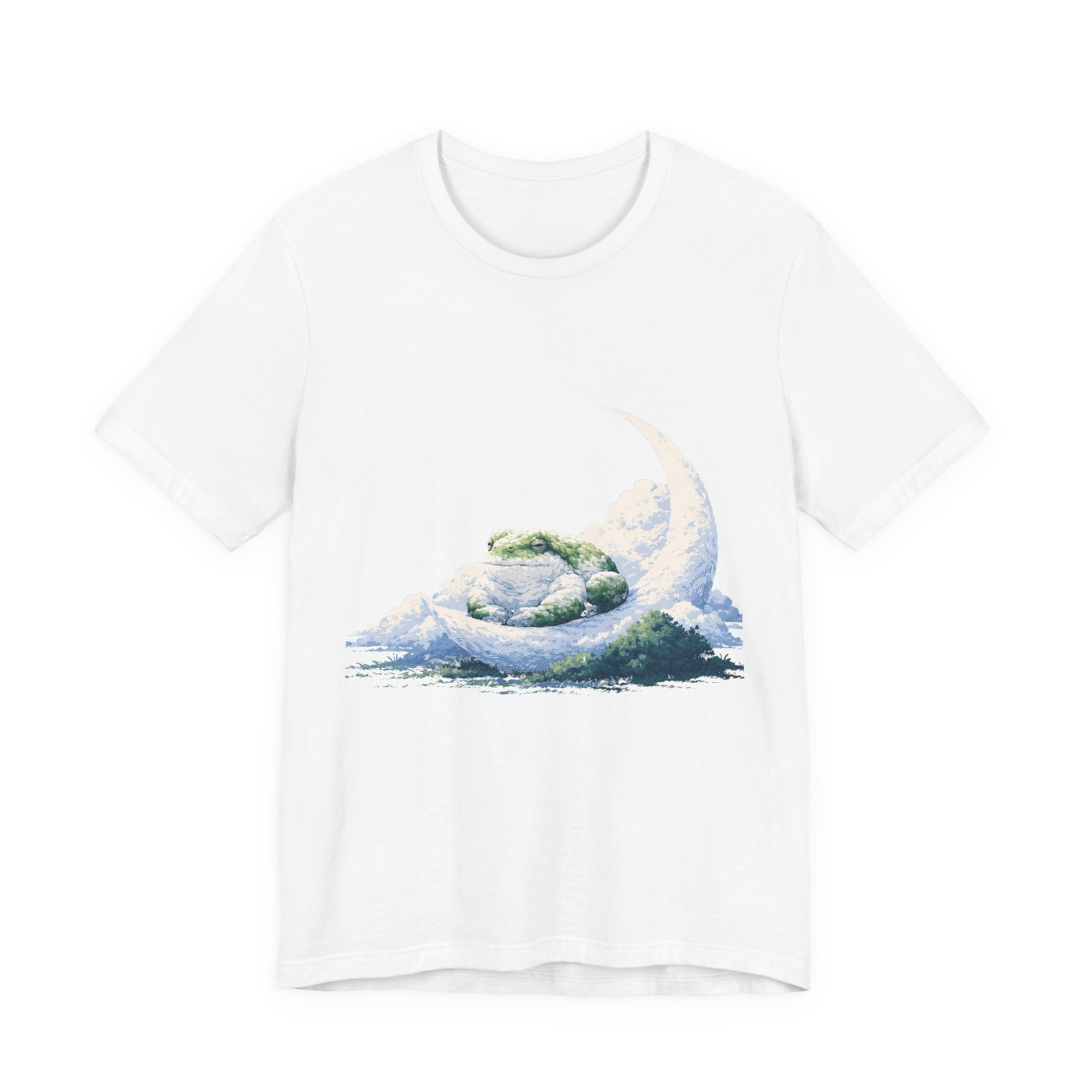 Sleeping Moon Frog Unisex T-Shirt – Dreamy Celestial Graphic Tee