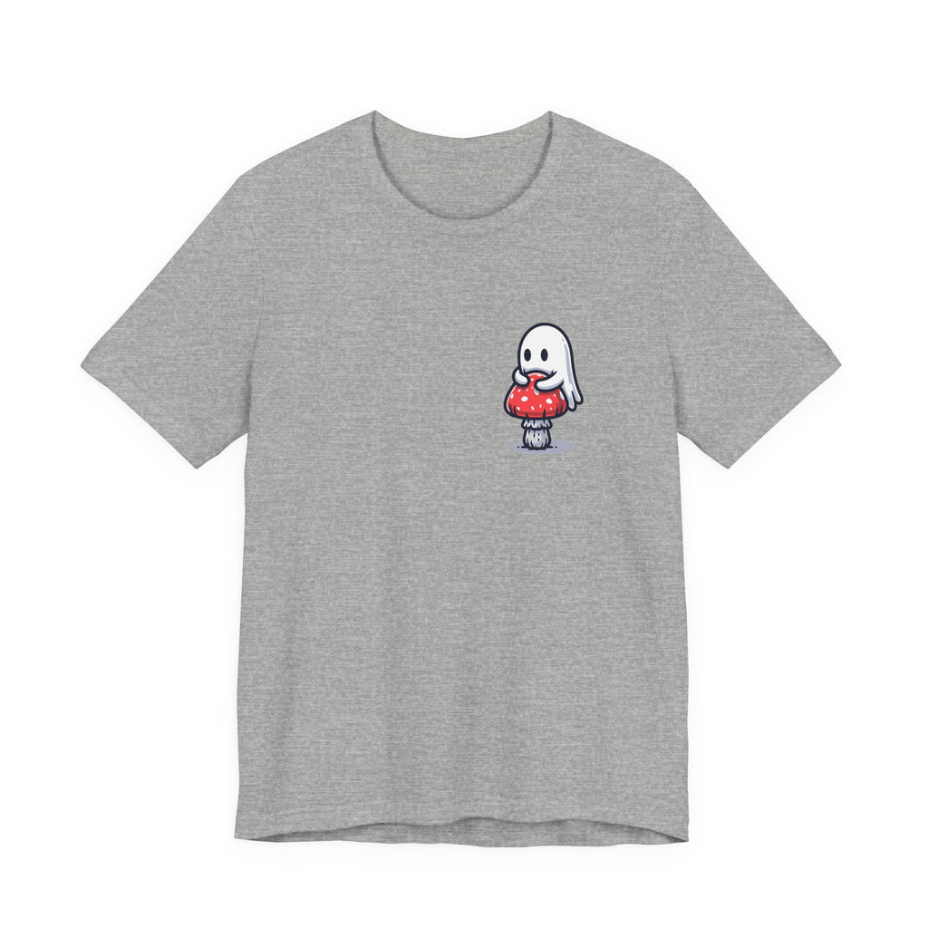 Tiny Ghost and Mushroom Unisex T-Shirt – Cute Spooky Graphic Tee