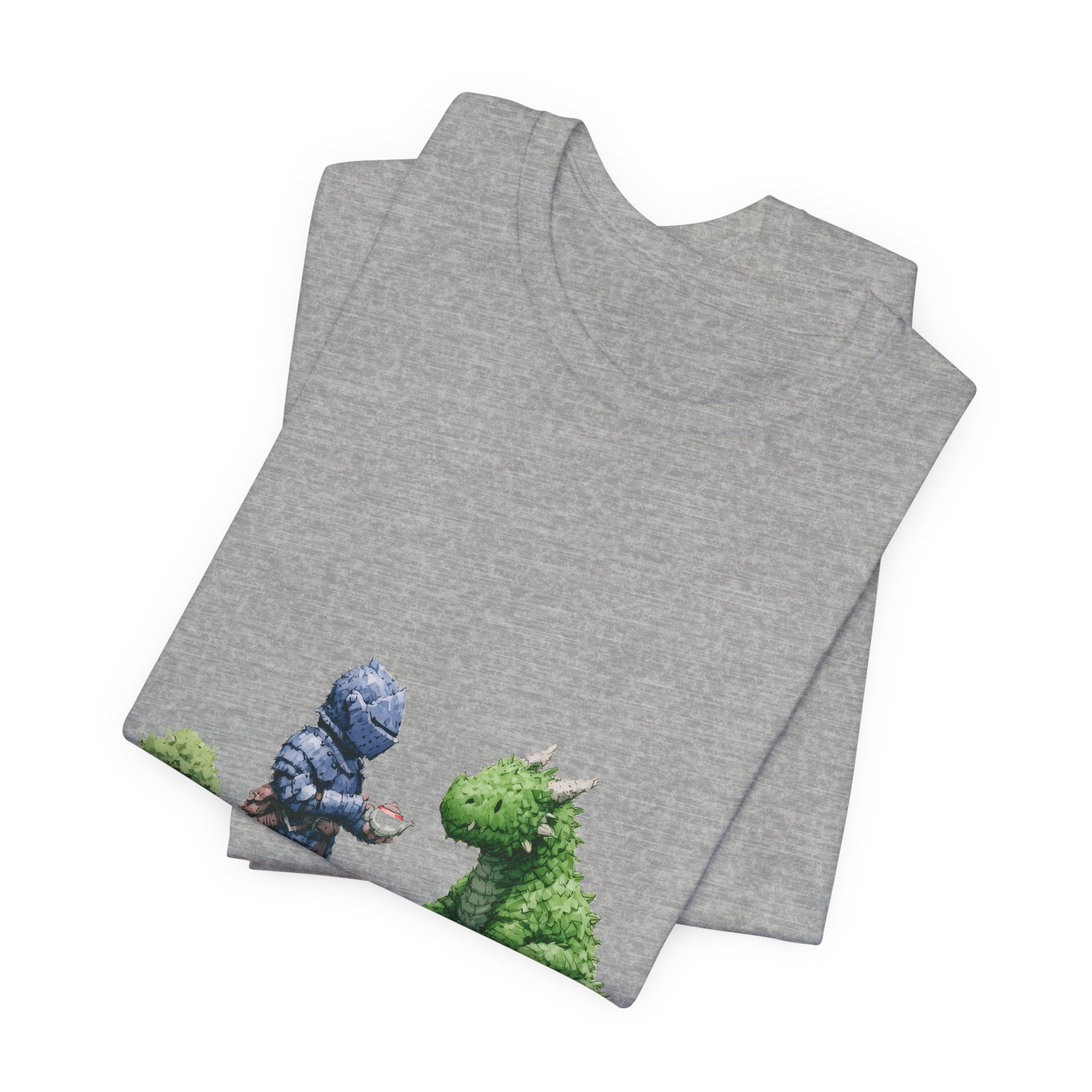 Knight and Hedge Dragon Tea Unisex T-Shirt – Whimsical Fantasy Tee