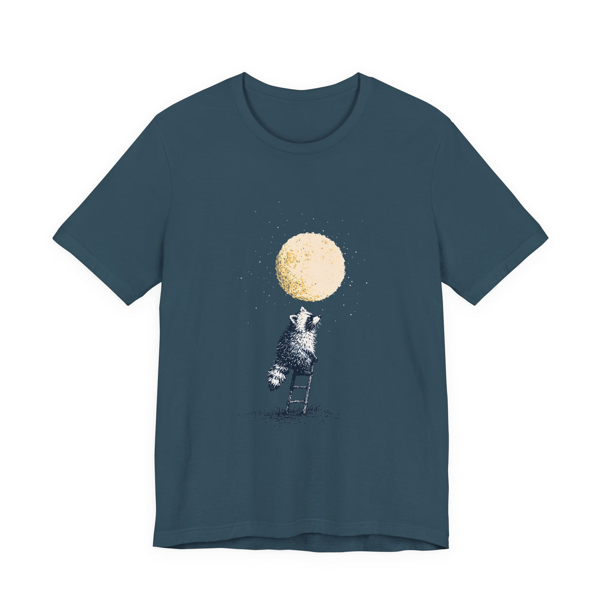 Moon Thief Raccoon Unisex T-Shirt – Whimsical Graphic Tee