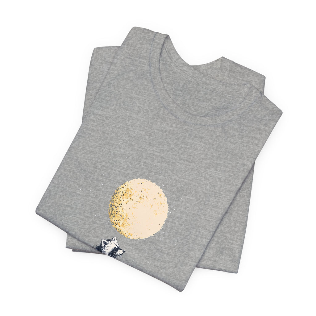 Moon Thief Raccoon Unisex T-Shirt – Whimsical Graphic Tee