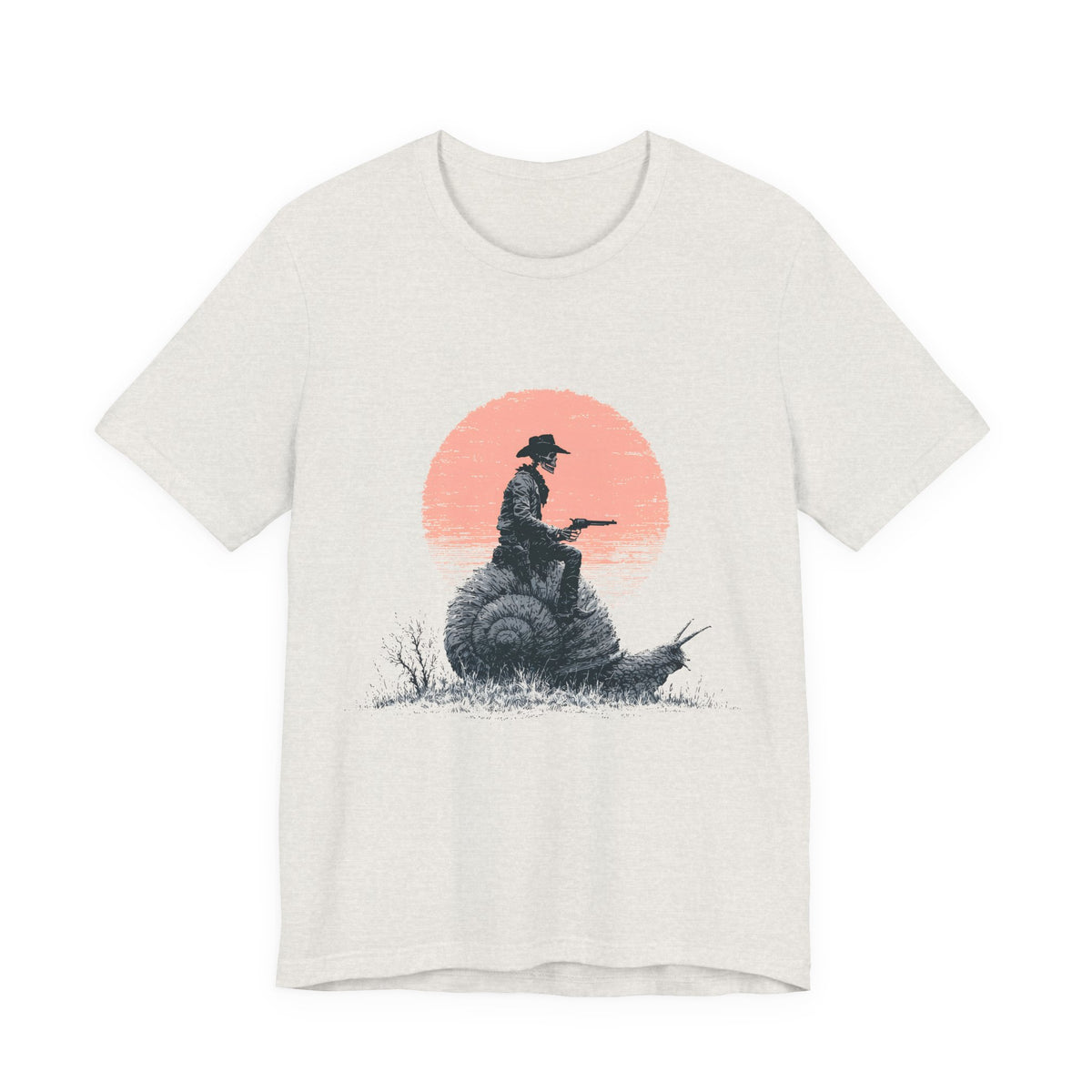 Cowboy Skeleton Snail Rider Unisex T-Shirt – Weird West Graphic Tee