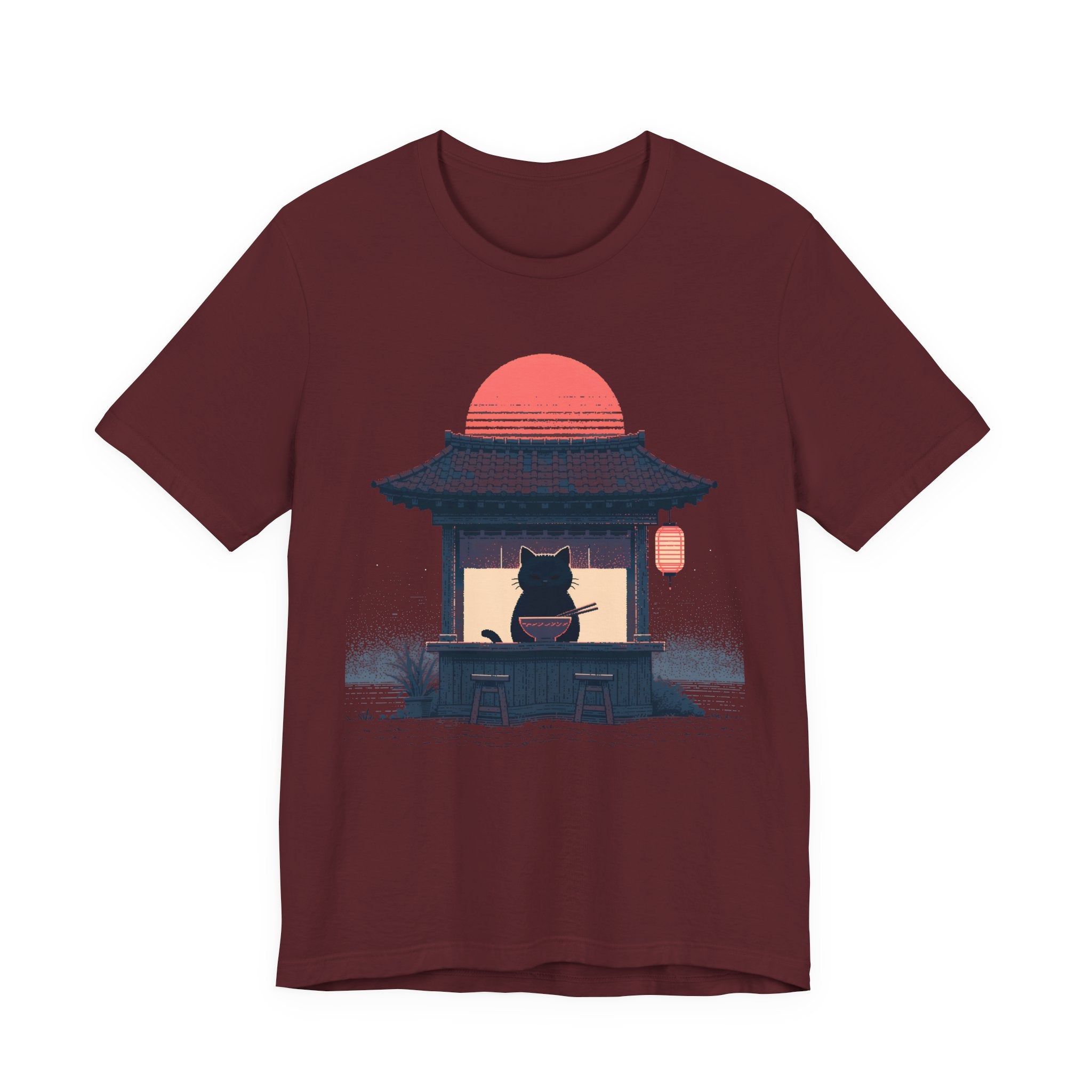 Midnight Ramen Cat Unisex T-Shirt – Japanese Cat Graphic Tee