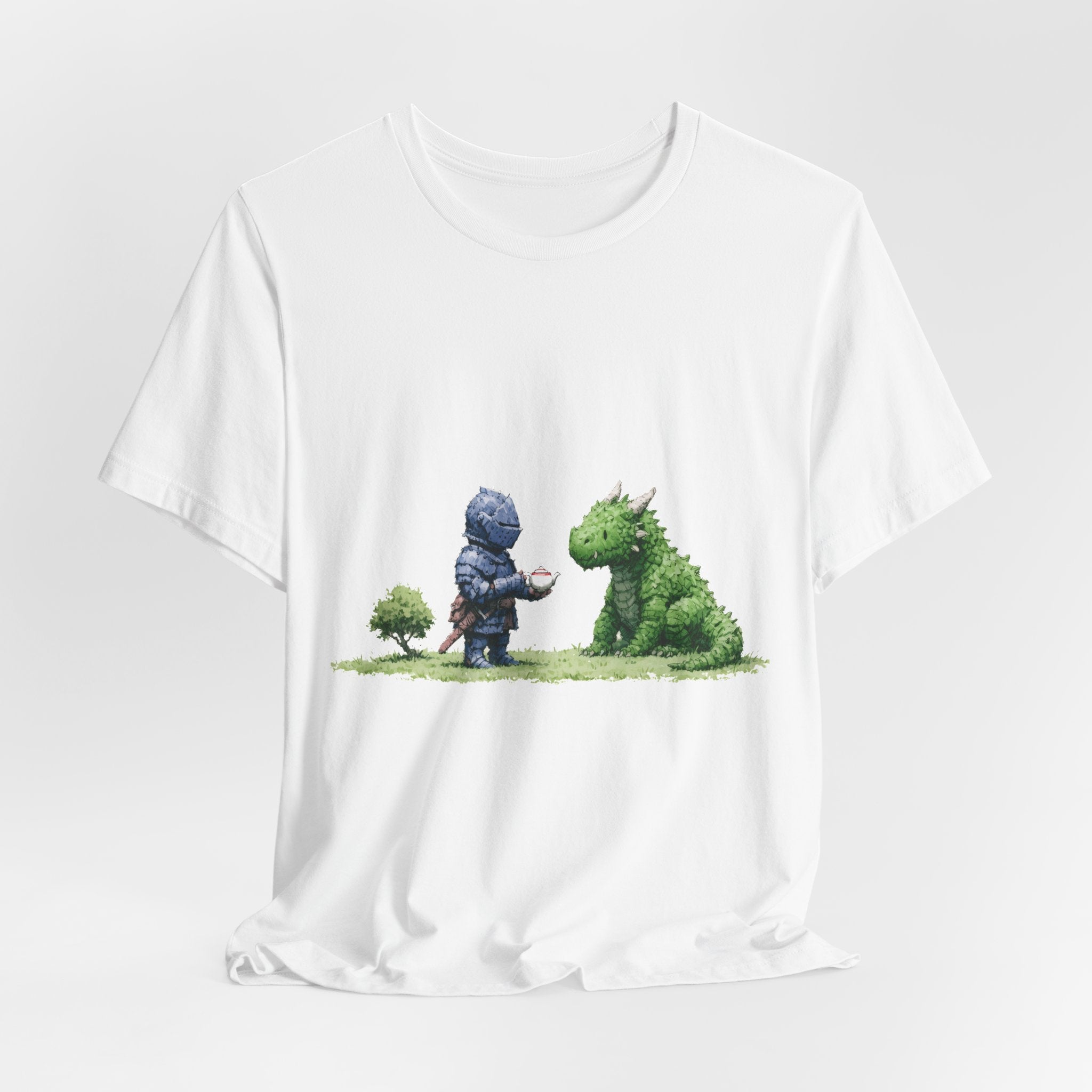 Knight and Hedge Dragon Tea Unisex T-Shirt – Whimsical Fantasy Tee