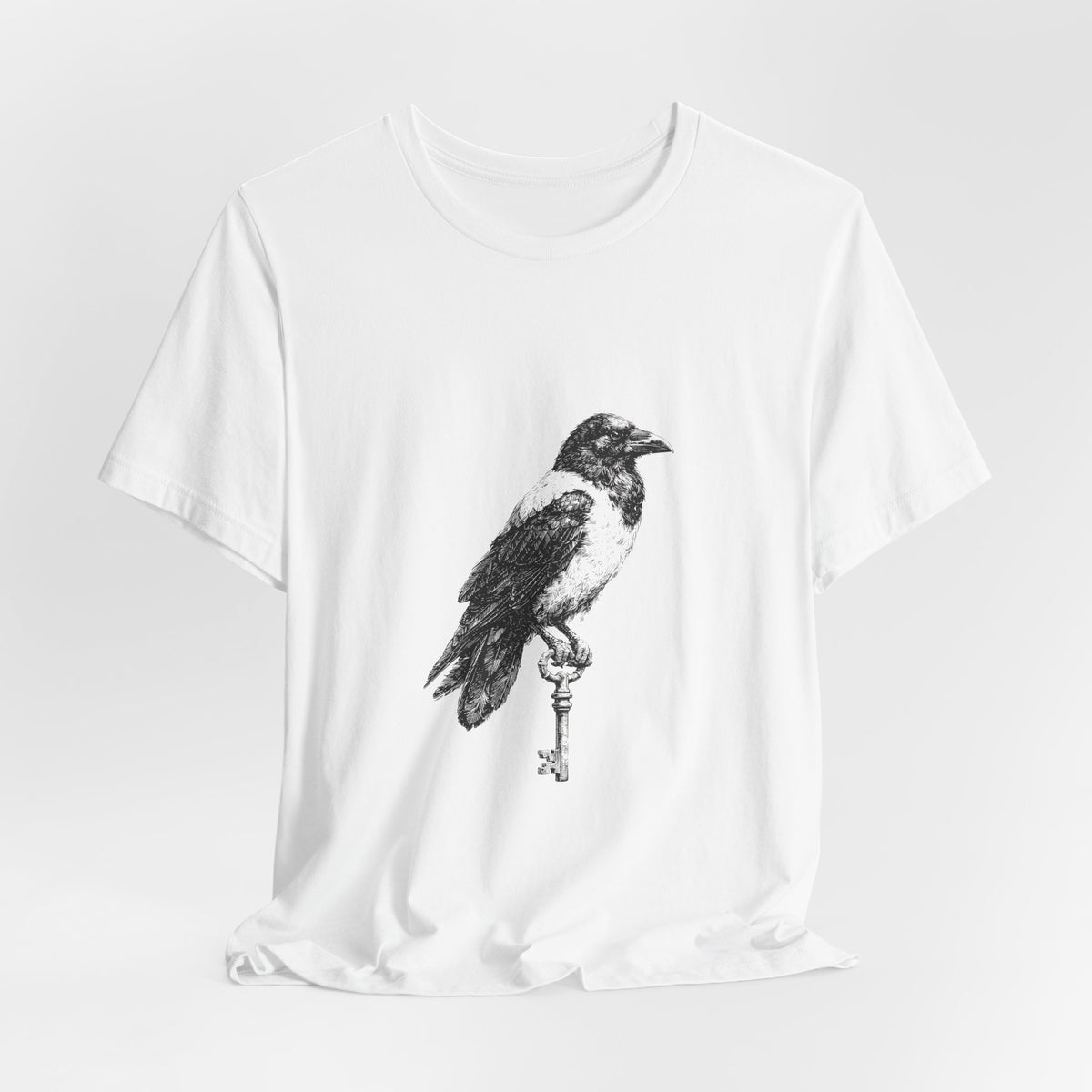 Raven Key Unisex T-Shirt – Gothic Bird Graphic Tee