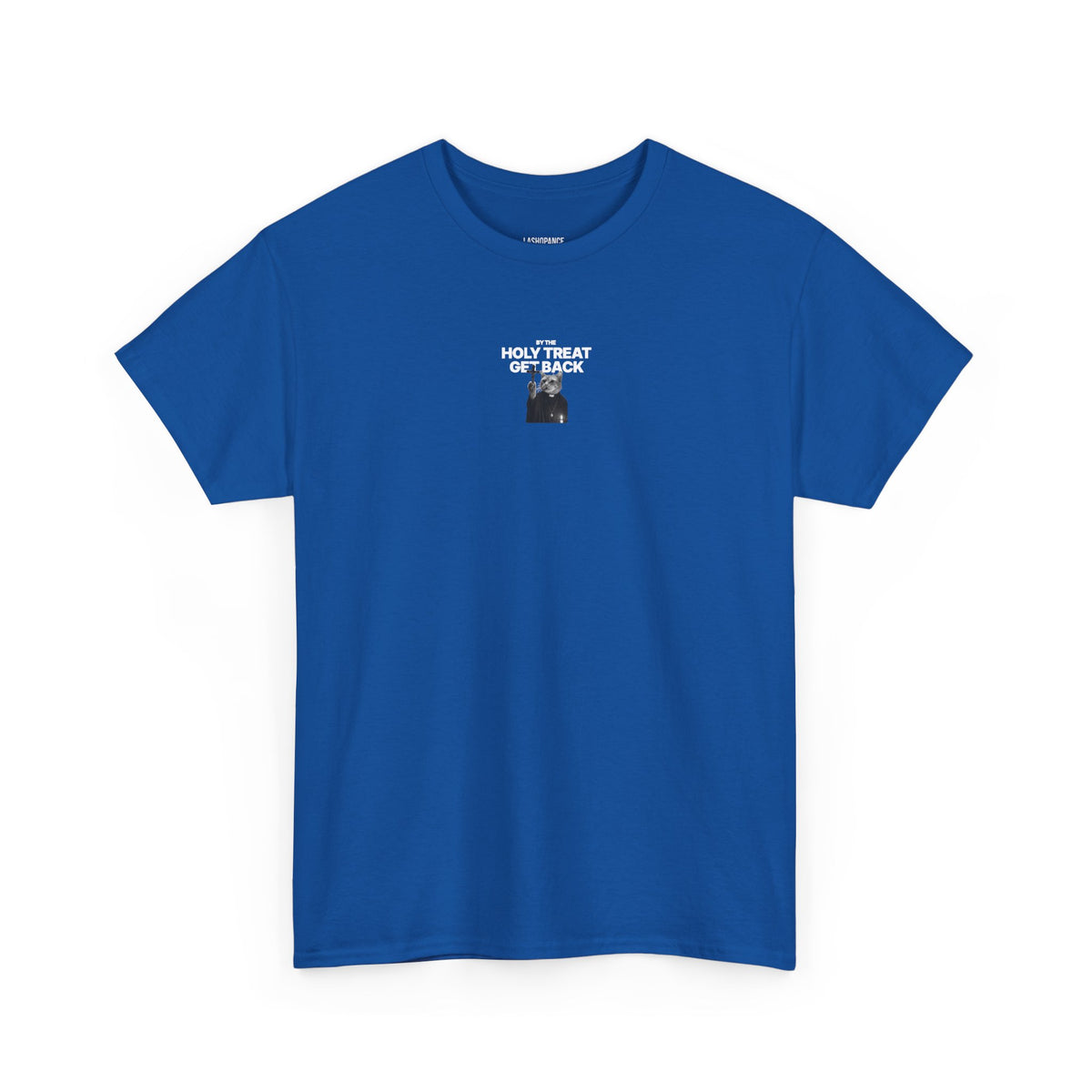 Cat Priest T‑Shirt — “By the Holy Treat I Get Back” Retro Graphic Tee