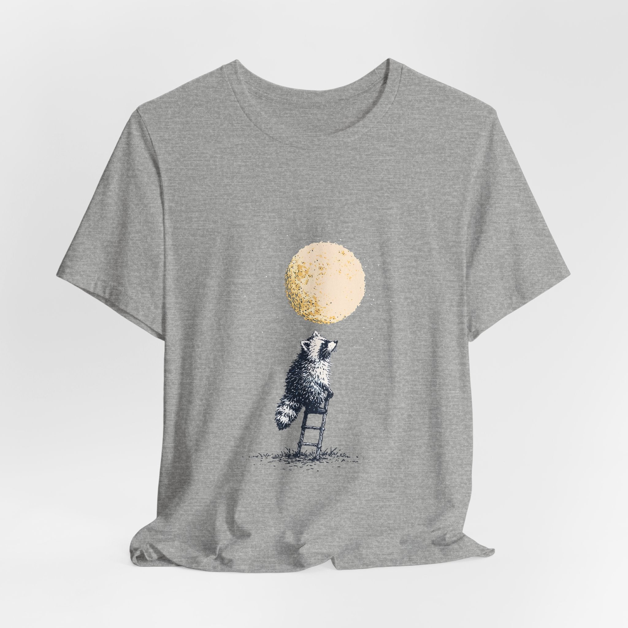 Moon Thief Raccoon Unisex T-Shirt – Whimsical Graphic Tee