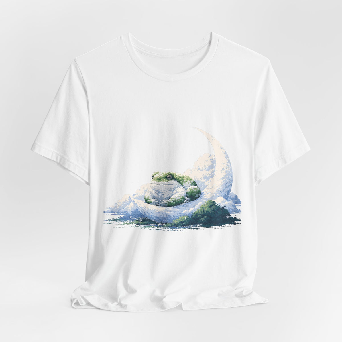 Sleeping Moon Frog Unisex T-Shirt – Dreamy Celestial Graphic Tee
