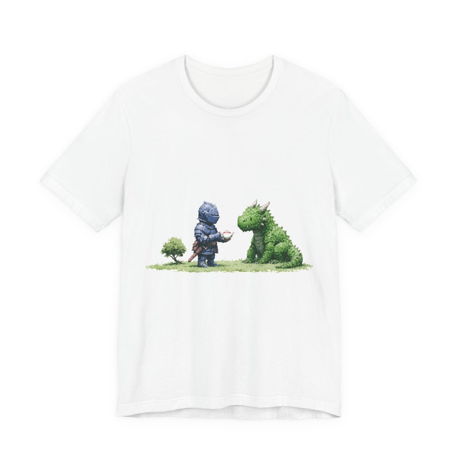 Knight and Hedge Dragon Tea Unisex T-Shirt – Whimsical Fantasy Tee