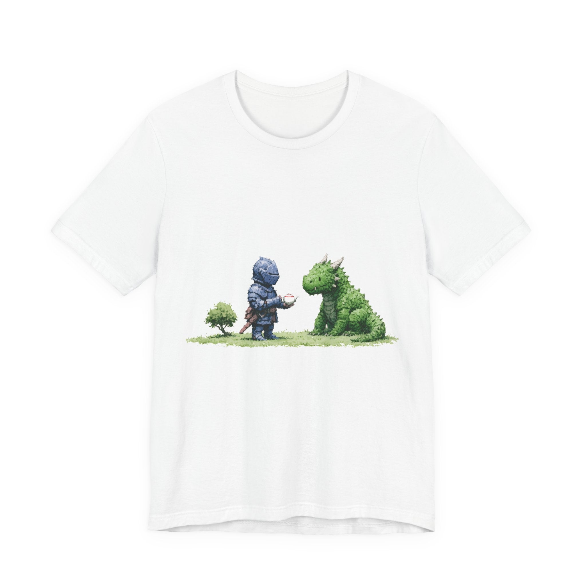 Knight and Hedge Dragon Tea Unisex T-Shirt – Whimsical Fantasy Tee