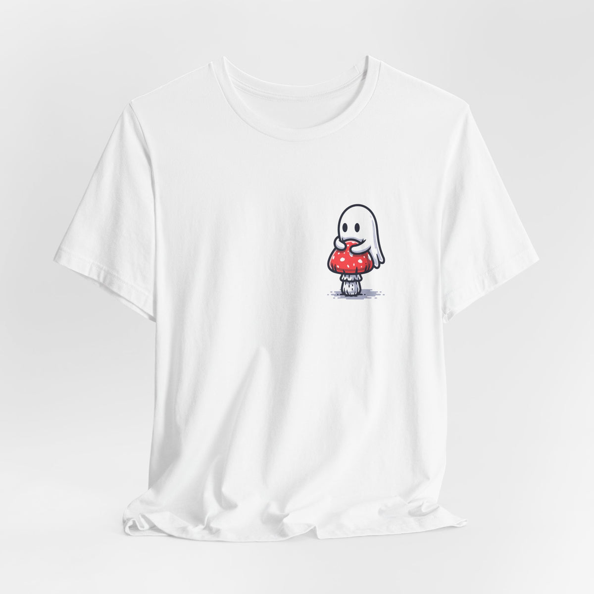 Tiny Ghost and Mushroom Unisex T-Shirt – Cute Spooky Graphic Tee