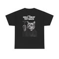 Cat Priest T‑Shirt — “By the Holy Treat I Get Back” Retro Graphic Tee
