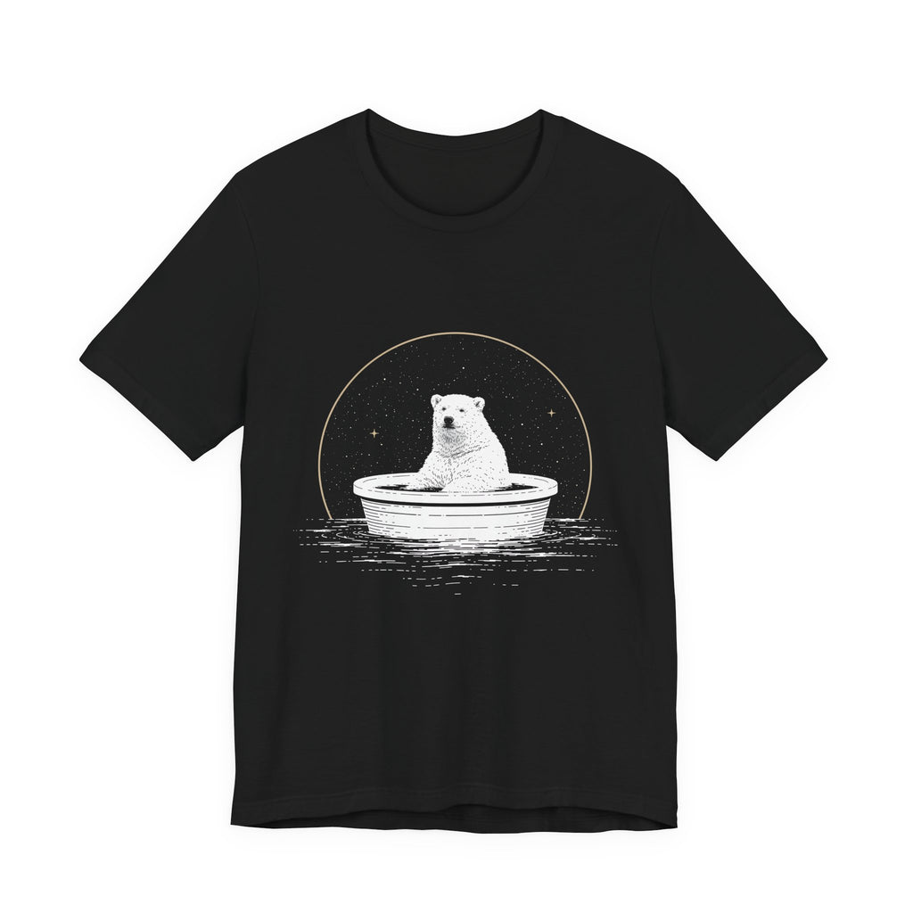 Cosmic Polar Bear Unisex T-Shirt – Celestial Boat Graphic Tee