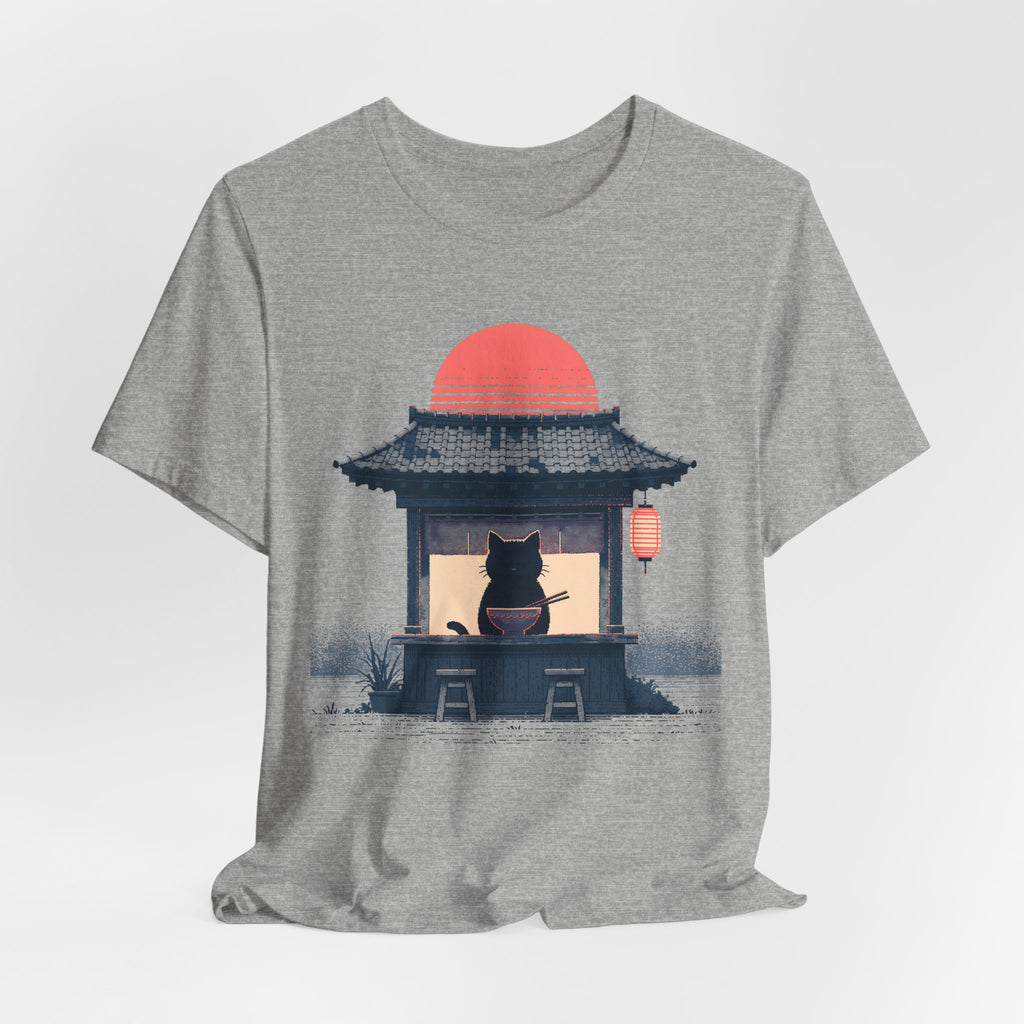 Midnight Ramen Cat Unisex T-Shirt – Japanese Cat Graphic Tee