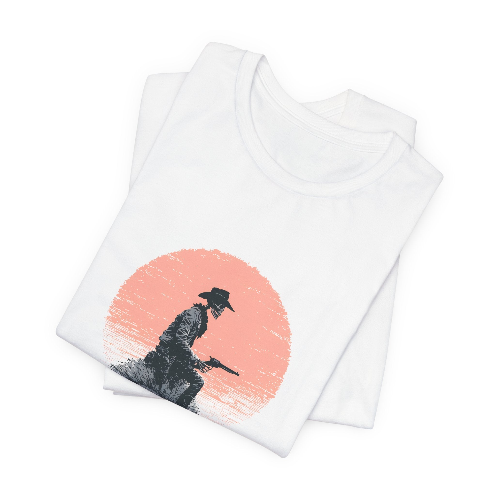 Cowboy Skeleton Snail Rider Unisex T-Shirt – Weird West Graphic Tee