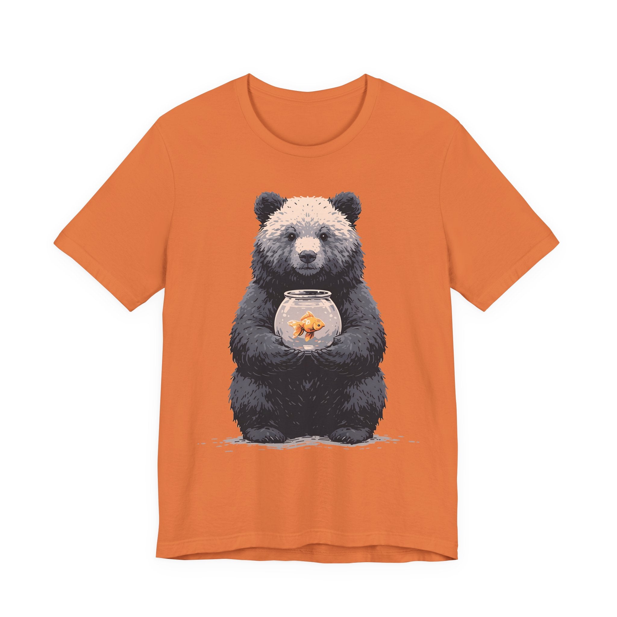 Bear and Goldfish Unisex T-Shirt – Cute Animal Graphic Tee
