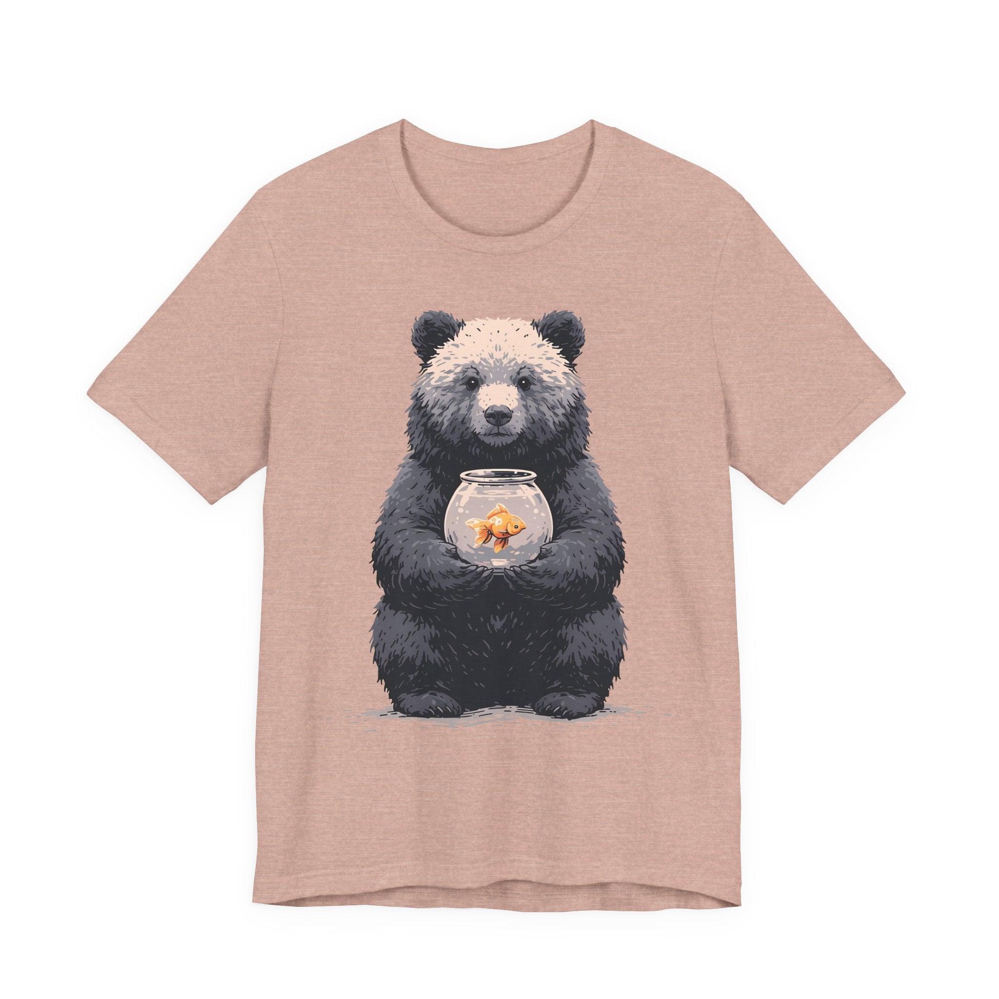 Bear and Goldfish Unisex T-Shirt – Cute Animal Graphic Tee