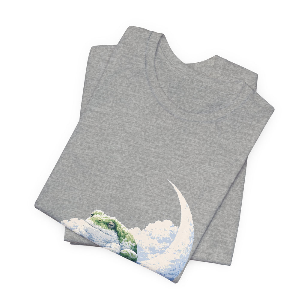 Sleeping Moon Frog Unisex T-Shirt – Dreamy Celestial Graphic Tee