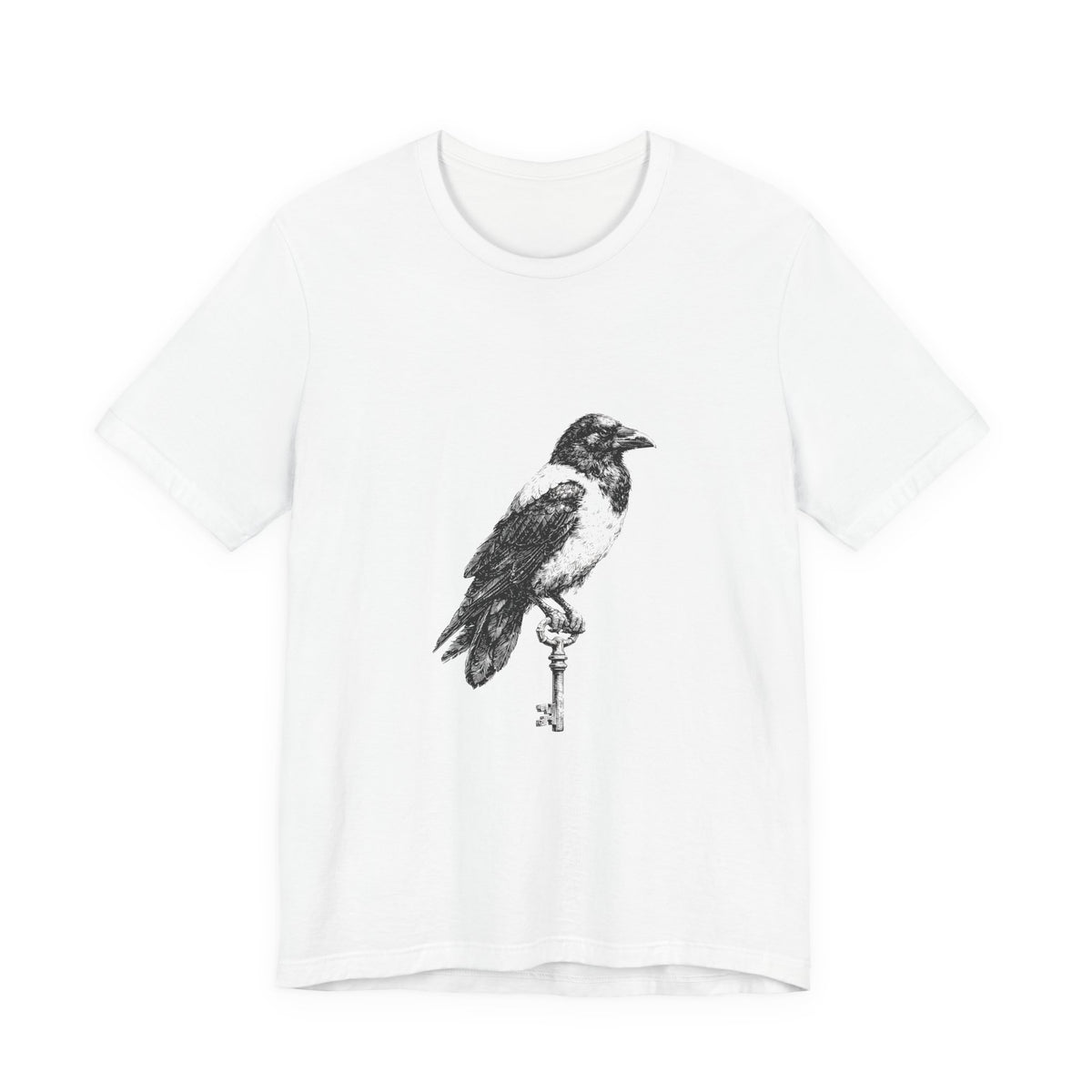 Raven Key Unisex T-Shirt – Gothic Bird Graphic Tee