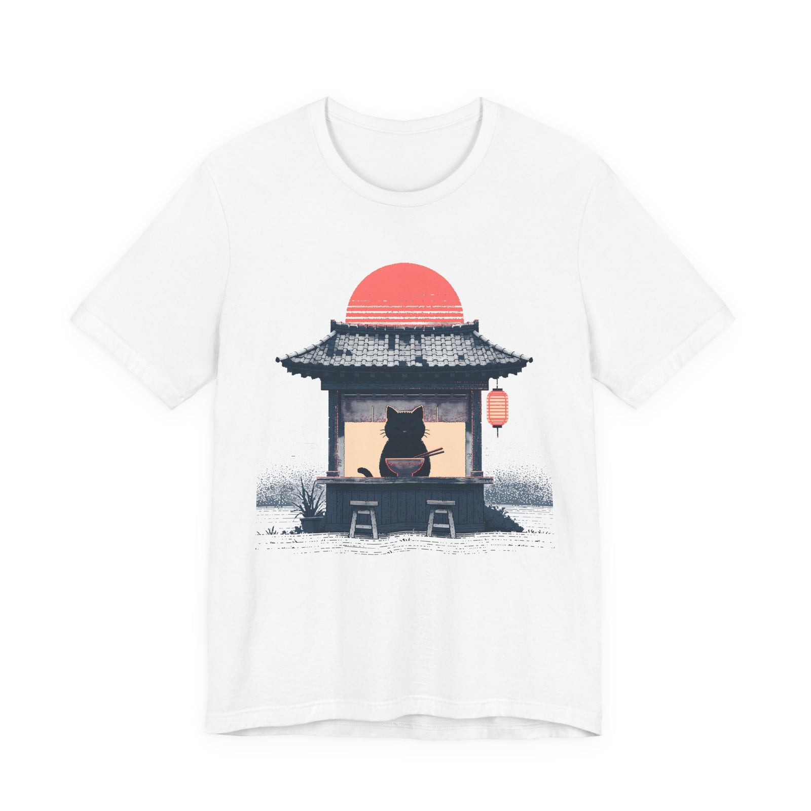 Midnight Ramen Cat Unisex T-Shirt – Japanese Cat Graphic Tee
