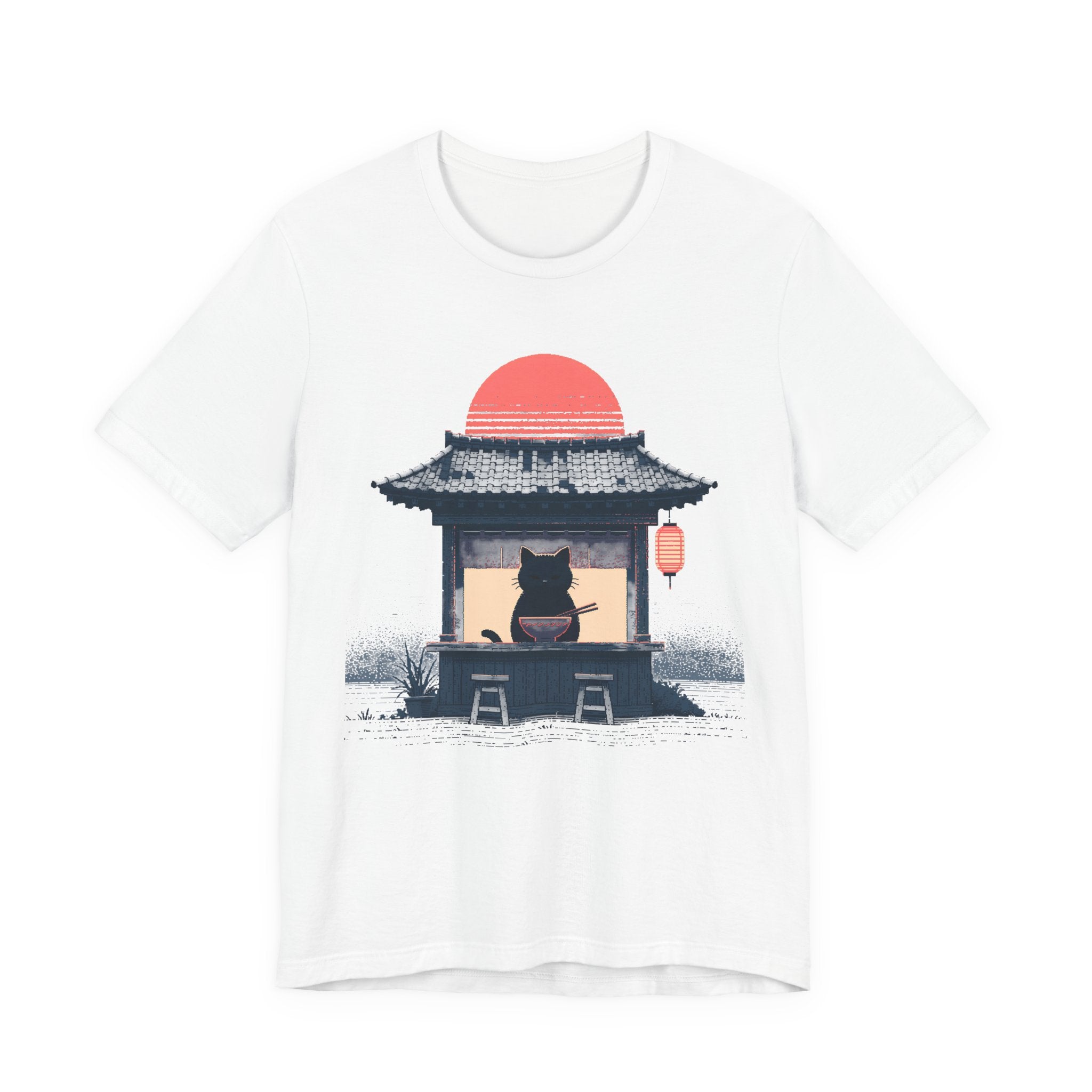 Midnight Ramen Cat Unisex T-Shirt – Japanese Cat Graphic Tee