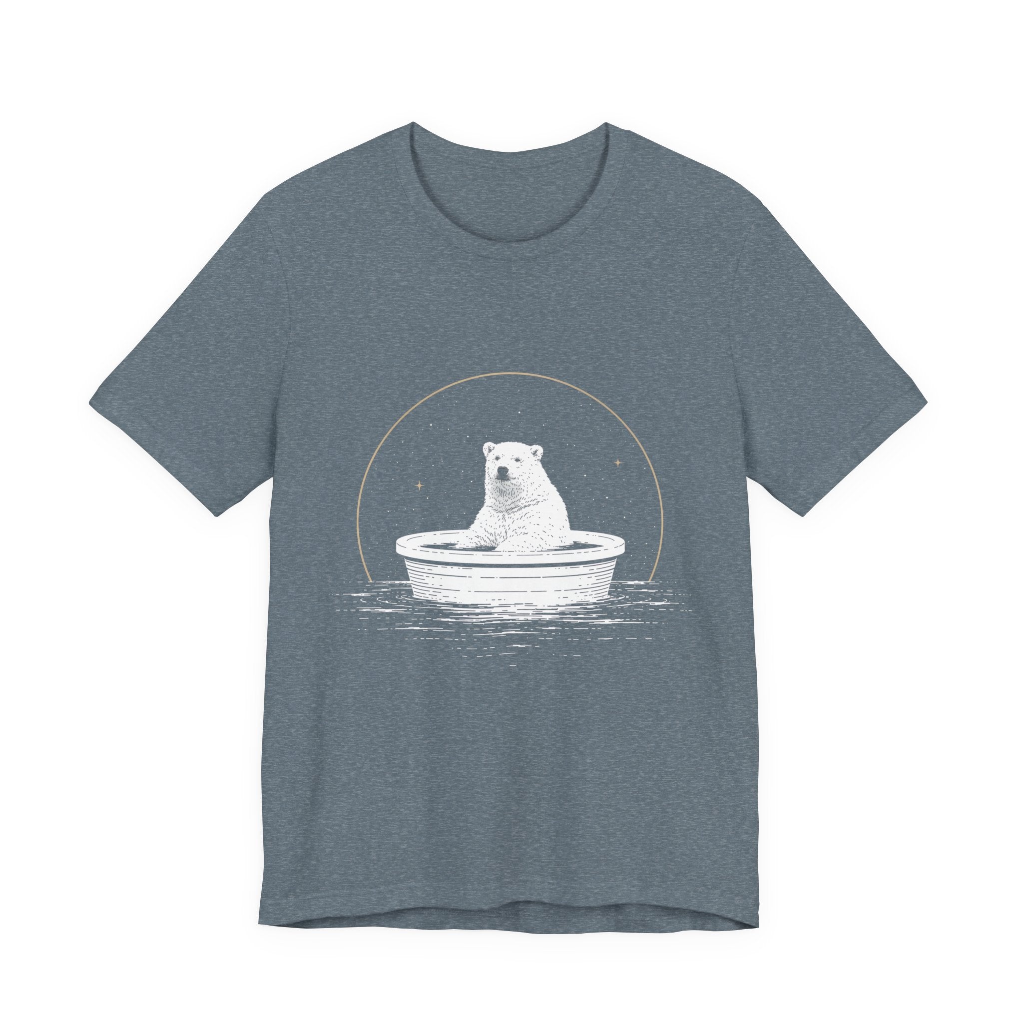Cosmic Polar Bear Unisex T-Shirt – Celestial Boat Graphic Tee