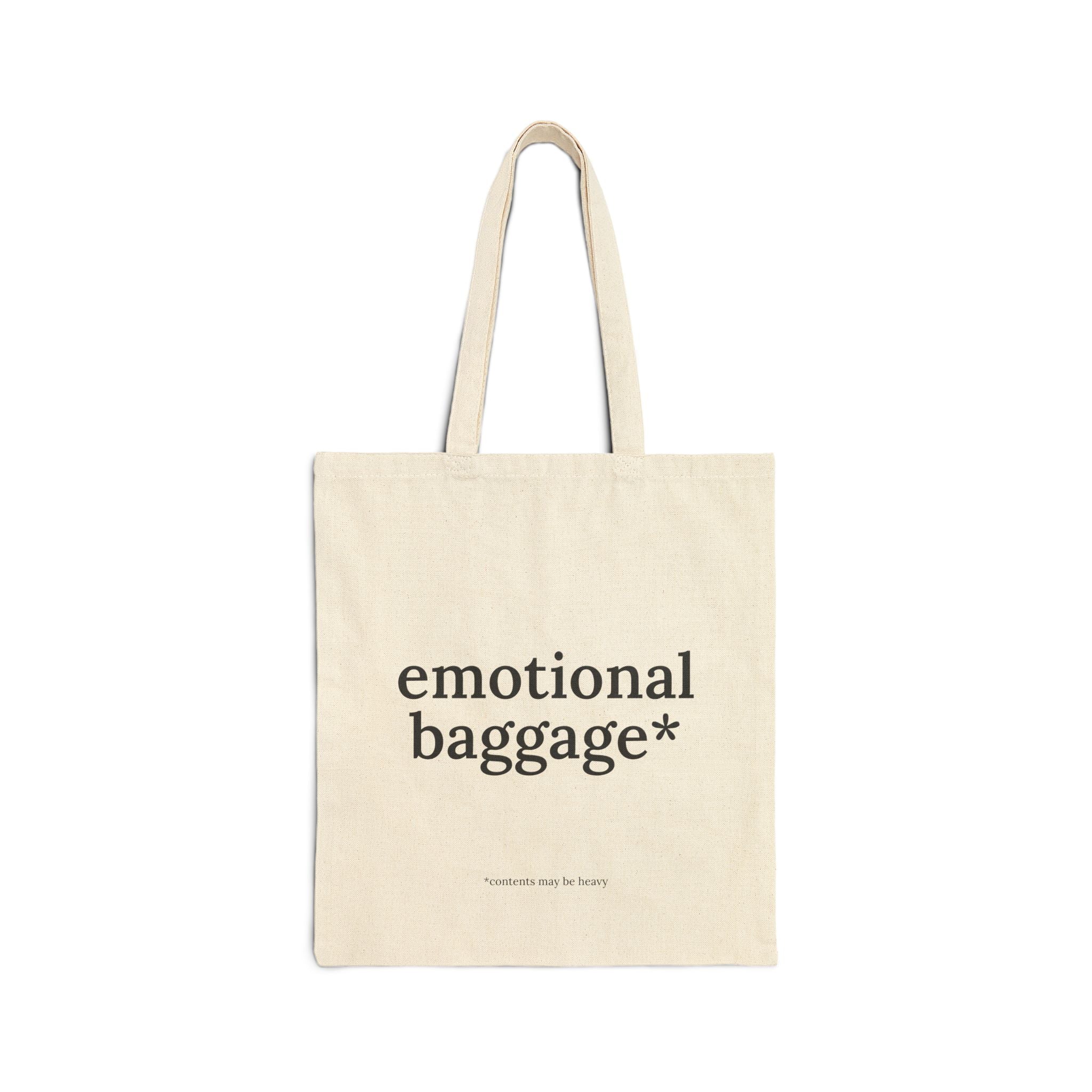 Tote Bag — "emotional baggage*" Canvas Grocery & Everyday Tote