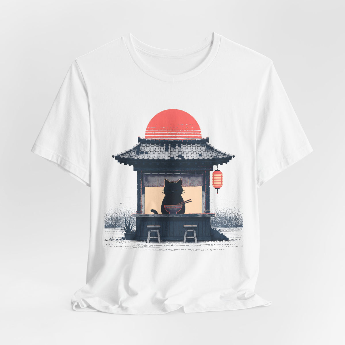 Midnight Ramen Cat Unisex T-Shirt – Japanese Cat Graphic Tee